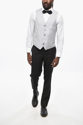Virgin Wool Two-Tone Waistcoat with Martingale