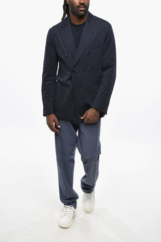 Half Linend Nylon Blend Double Breasted Blazer