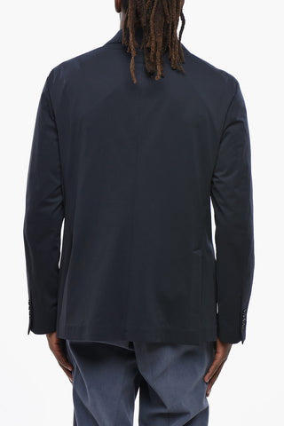 Half Linend Nylon Blend Double Breasted Blazer