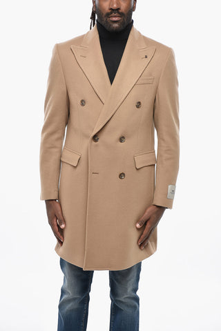 CC COLLECTION Double-breasted Wool Coat with Flap Pockets
