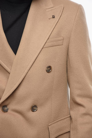 CC COLLECTION Double-breasted Wool Coat with Flap Pockets