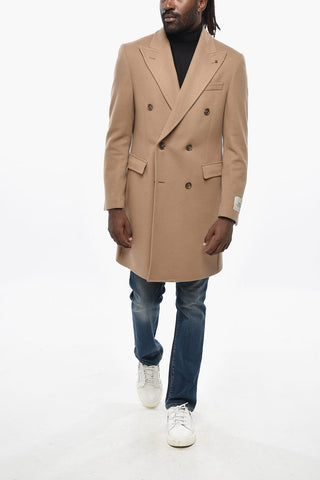 CC COLLECTION Double-breasted Wool Coat with Flap Pockets