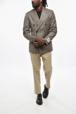CC COLLECTION Blazer Doppiopetto in Lana Herringbone