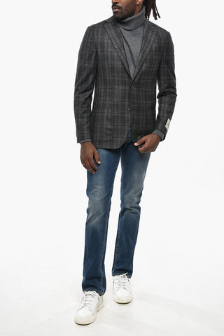 CC COLLECTION Halbgefütterter Blazer aus Schurwolle im District-Check