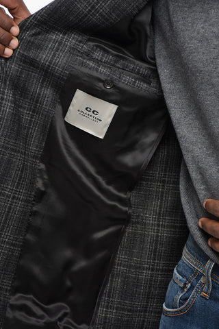 CC COLLECTION Halbgefütterter Blazer aus Schurwolle im District-Check