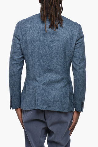 irgin Wool Silk and Linen GATE Double Breast Pockets Blazer