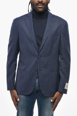 CC COLLECTION Blazer in Lana Vergine con Tasche a Toppa