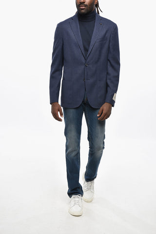 CC COLLECTION Blazer in Lana Vergine con Tasche a Toppa
