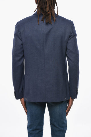 CC COLLECTION Blazer in Lana Vergine con Tasche a Toppa