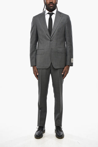 CC COLLECTION Virgin Wool Slim Fit Suit with Flap Pockets