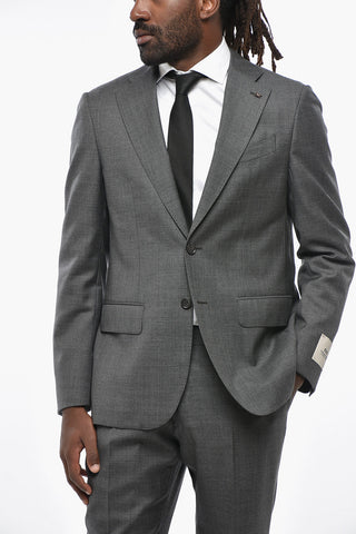 CC COLLECTION Virgin Wool Slim Fit Suit with Flap Pockets