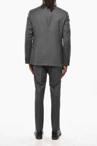 CC COLLECTION Virgin Wool Slim Fit Suit with Flap Pockets