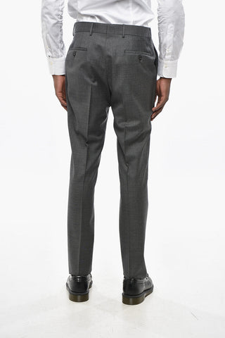 CC COLLECTION Virgin Wool Slim Fit Suit with Flap Pockets
