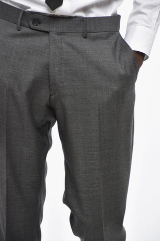 CC COLLECTION Virgin Wool Slim Fit Suit with Flap Pockets