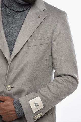 CC COLLECTION Wool and Cashmere Coat with Flap Pockets