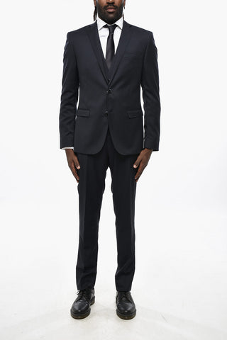 Virgin Wool Notch Lapel 3 Piece Waistcoat Suit