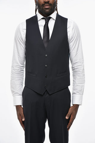 Virgin Wool Notch Lapel 3 Piece Waistcoat Suit