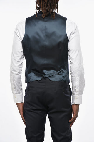 Abito tre Pezzi con Gilet in Lana Vergine Revers Classico