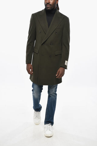 CC COLLECTION Double-breasted Coat with Peak Lapel
