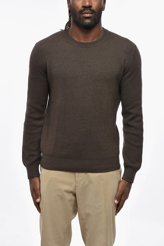 Ribbed Silk and Cashmere Crew-neck Sweater