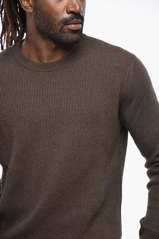 Ribbed Silk and Cashmere Crew-neck Sweater