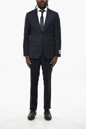 CC COLLECTION Bird's Eye Virgin Wool Suit with Flap Pockets