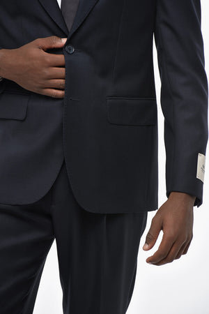 CC COLLECTION Bird's Eye Virgin Wool Suit with Flap Pockets