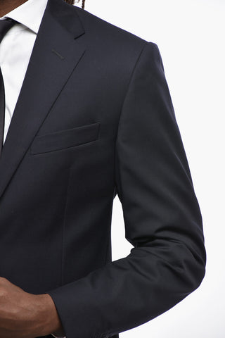Two-Button Virgin Wool Suit with Double Vents and Flap Pockets