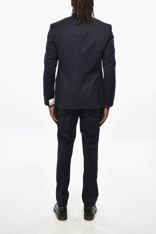 Two-Button Virgin Wool Suit with Double Vents and Flap Pockets