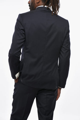Two-Button Virgin Wool Suit with Double Vents and Flap Pockets