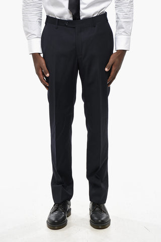 Two-Button Virgin Wool Suit with Double Vents and Flap Pockets