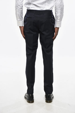 Two-Button Virgin Wool Suit with Double Vents and Flap Pockets