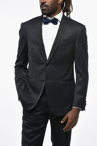 Two-Button Virgin Wool Suit with Two Vents and Shawl Collar