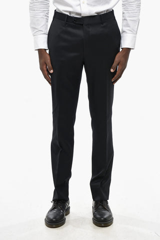 Two-Button Virgin Wool Suit with Two Vents and Shawl Collar