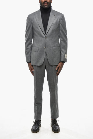 CC COLLECTION Virgin Wool Suit with Peak Lapel