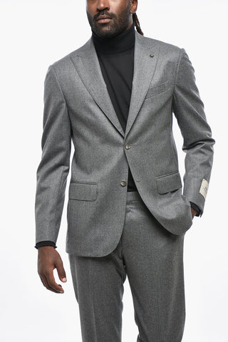 CC COLLECTION Virgin Wool Suit with Peak Lapel
