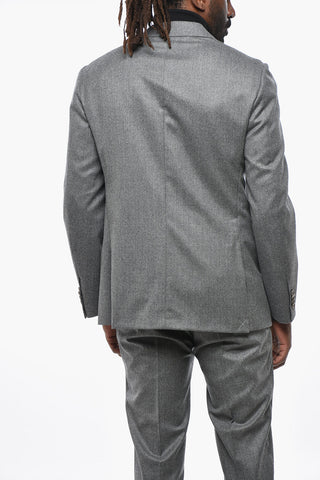 CC COLLECTION Virgin Wool Suit with Peak Lapel