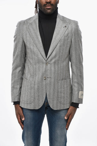 CC COLLECTION Blazer in Lana Herringbone con Rever a Lancia