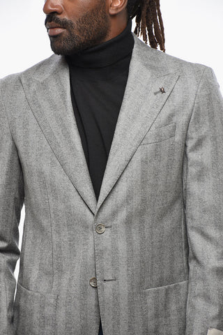 CC COLLECTION Blazer in Lana Herringbone con Rever a Lancia
