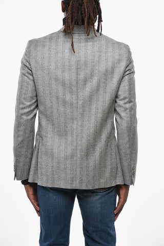 CC COLLECTION Blazer in Lana Herringbone con Rever a Lancia