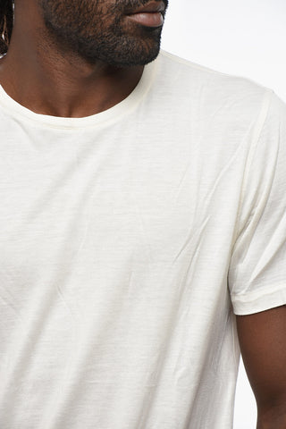 T-Shirt Girocollo in Seta e Cotone