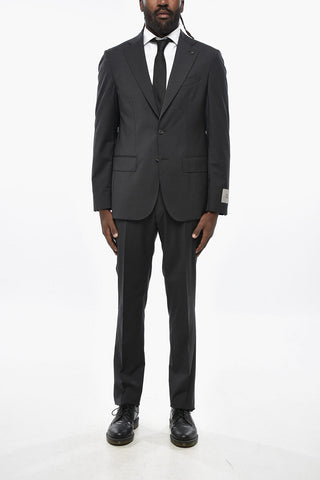 CC COLLECTION Abito Slim Fit in Lana Stretch con Rever Classico