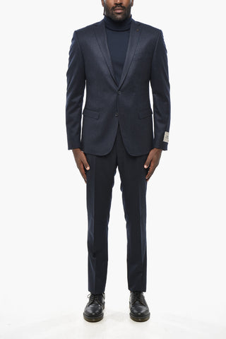 CC COLLECTION Abito Slim Fit in Lana Vergine con Tasche ad Aletta