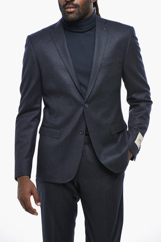CC COLLECTION Abito Slim Fit in Lana Vergine con Tasche ad Aletta