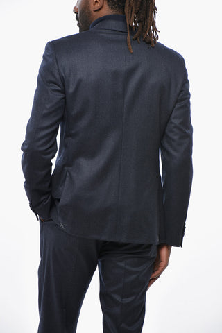 CC COLLECTION Virgin Wool Slim Fit Blazer with Flap Pockets