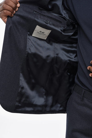 CC COLLECTION Virgin Wool Slim Fit Blazer with Flap Pockets