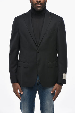 CC COLLECTION Single-Breasted Virgin Wool Blazer with Classic Lapel