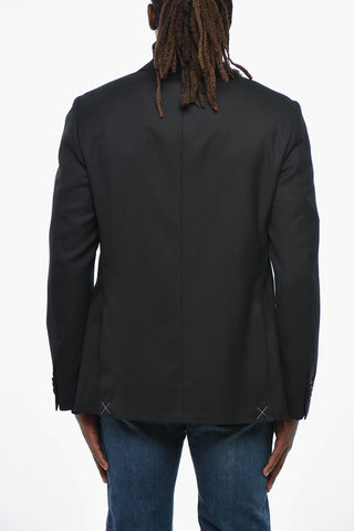CC COLLECTION Single-Breasted Virgin Wool Blazer with Classic Lapel