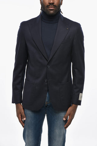 CC COLLECTION Half-lined Virgin Wool Blazer with Peak Lapel