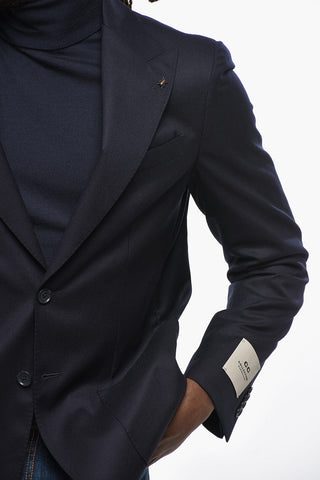 CC COLLECTION Half-lined Virgin Wool Blazer with Peak Lapel